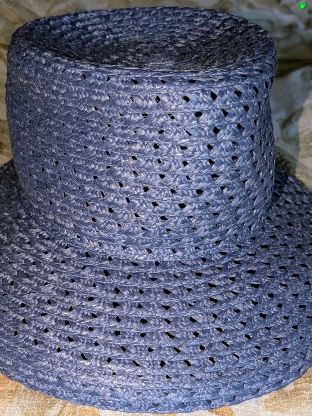 Eric Javits Blue Squishee Woven Bucket Hat Large